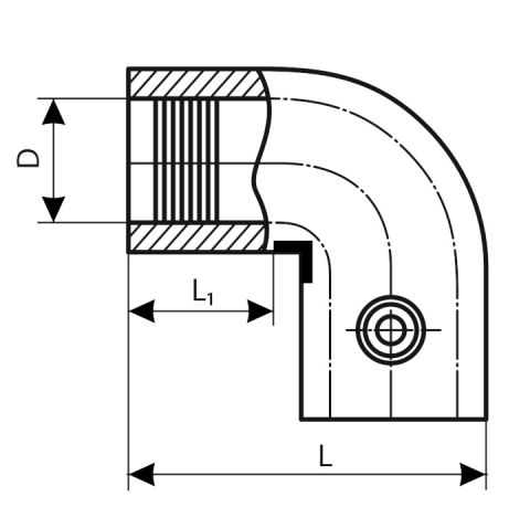 Отвод 90° электросварной ПЭ100 SDR 11 - 17,6